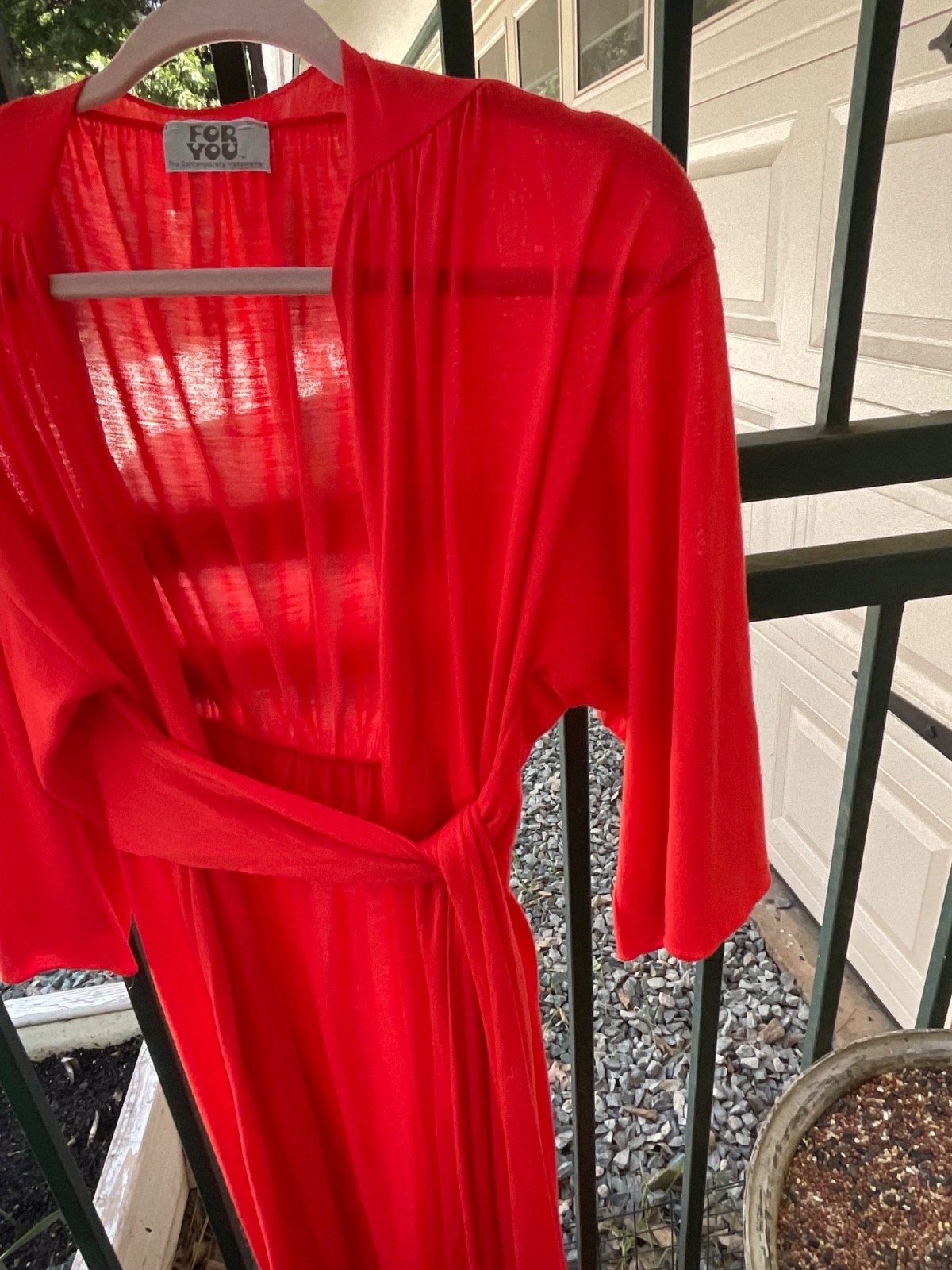 BP-VINTAGE VASSARETTE FOR YOU RED/ORANGE ROBE LADIES W/BELT COTTON/POLYESTER