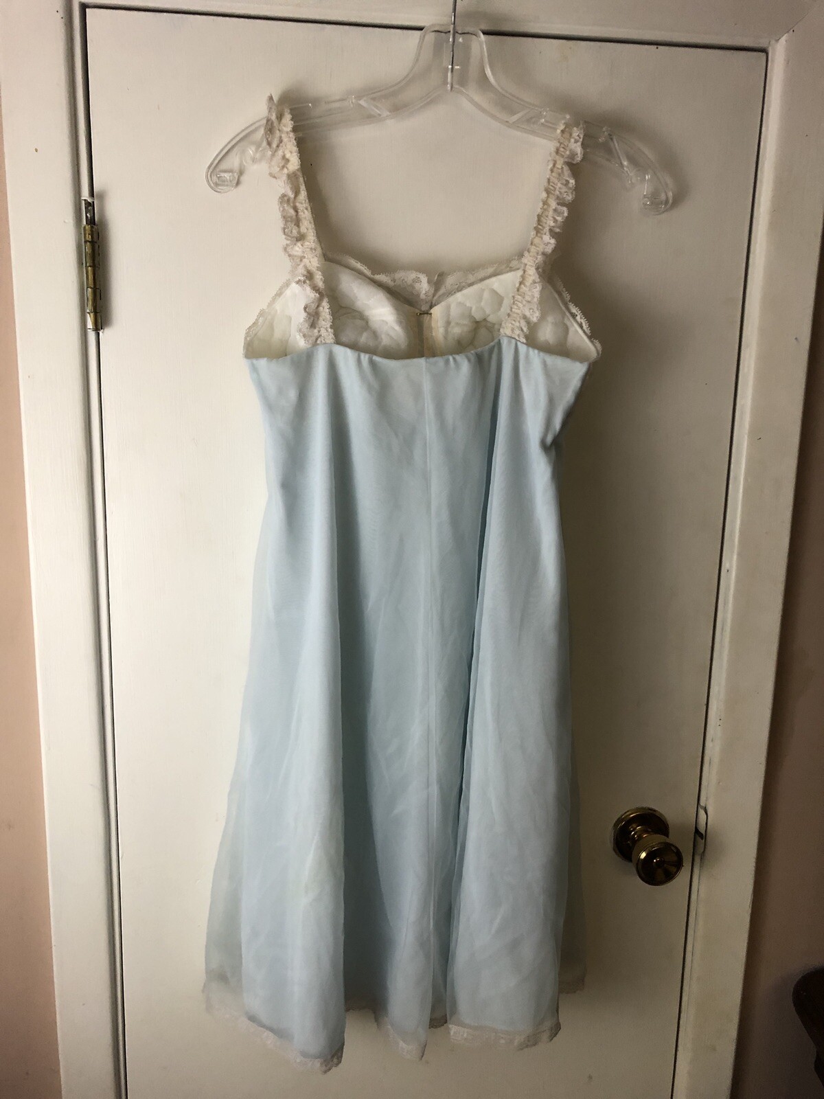 Vtg OLGA BABYDOLL NIGHTGOWN short sexy pinup girl 1960s lace bra SLEEPING PRETTY