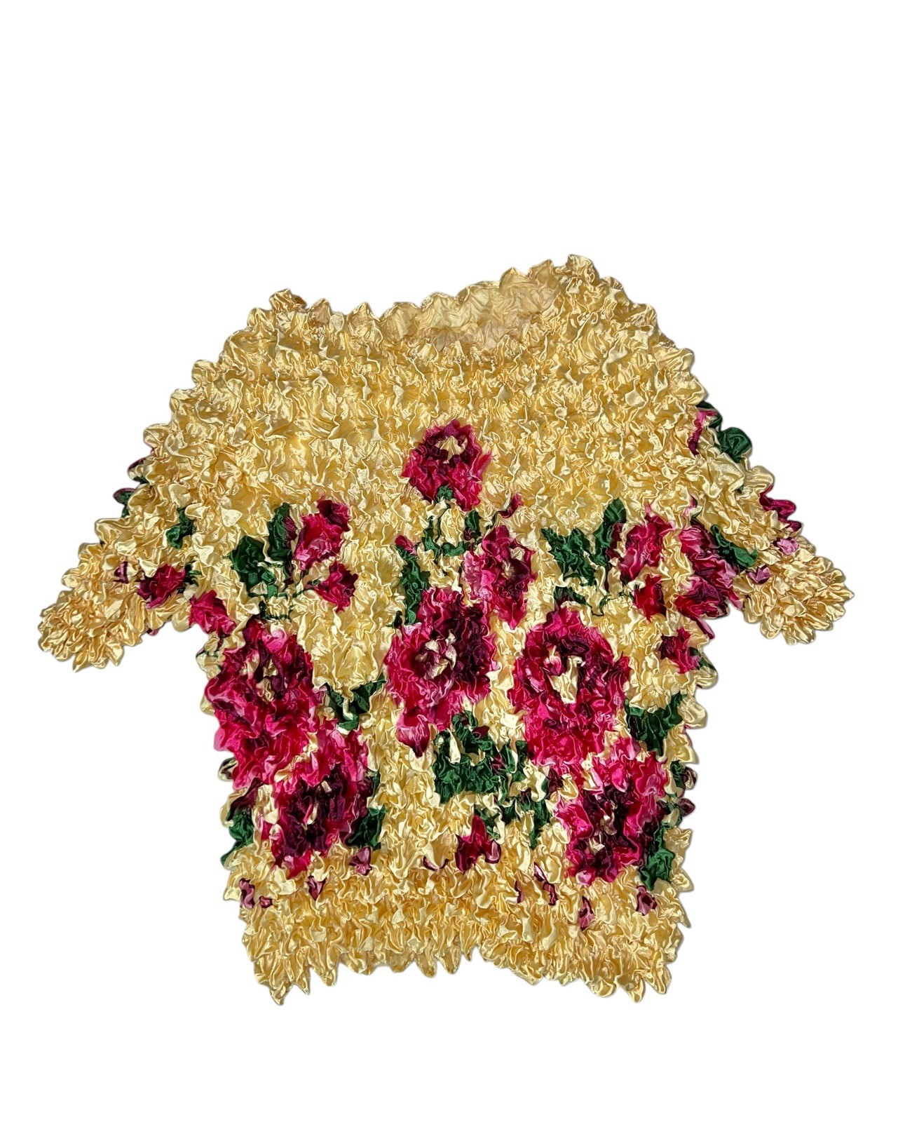 WHIMSICAL FAIRY POPCORN BLOUSE CRINKLE SHIRT MAGIC BUBBLE VTG Y2K RENAISSANCE