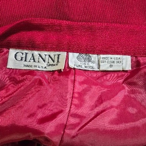 VINTAGE GIANNI 100% Pure wool lined dress slacks deep red maroon ruby trousers
