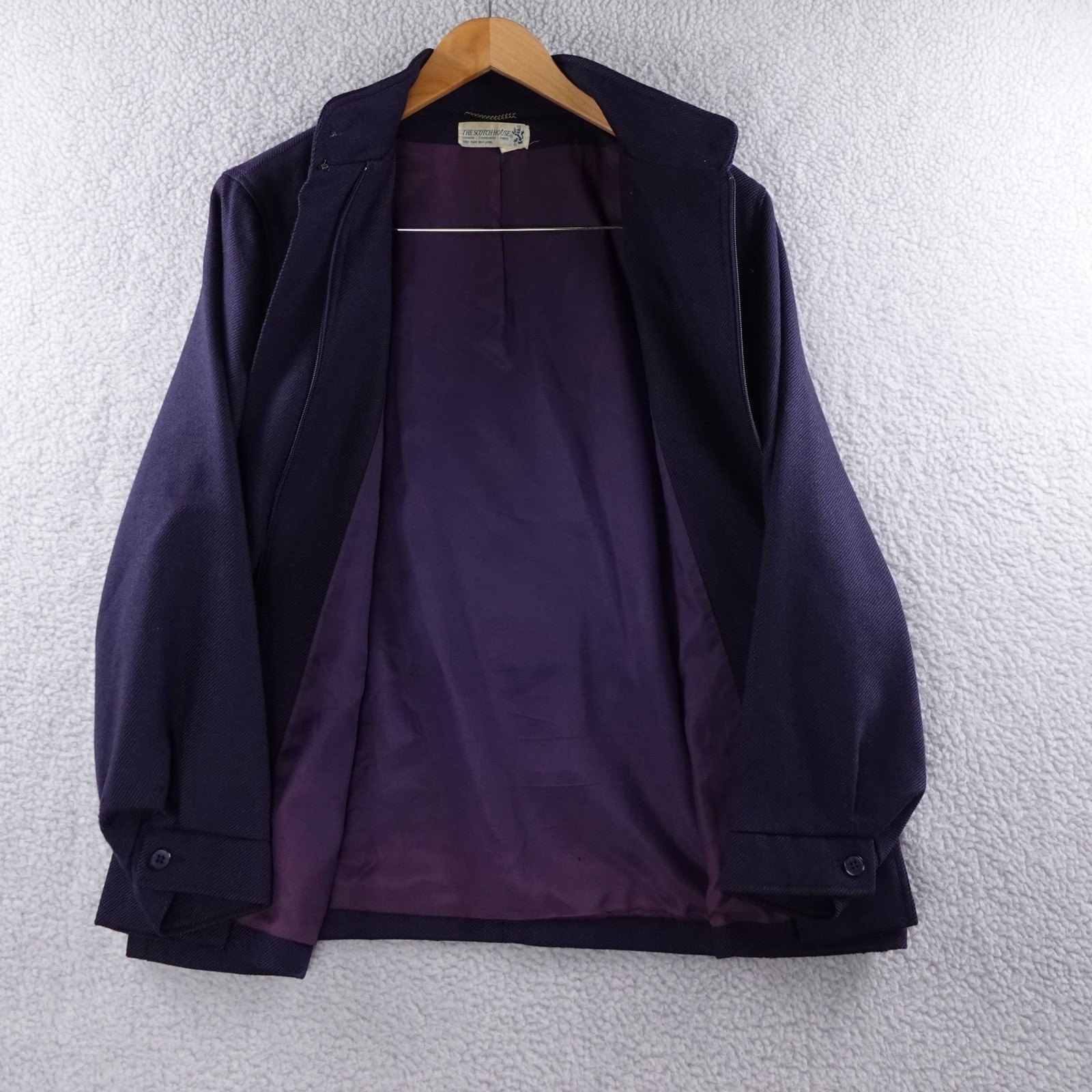 Vintage The Scotch House Women’s XL Wool Jacket Navy Blue London Edinburgh Paris