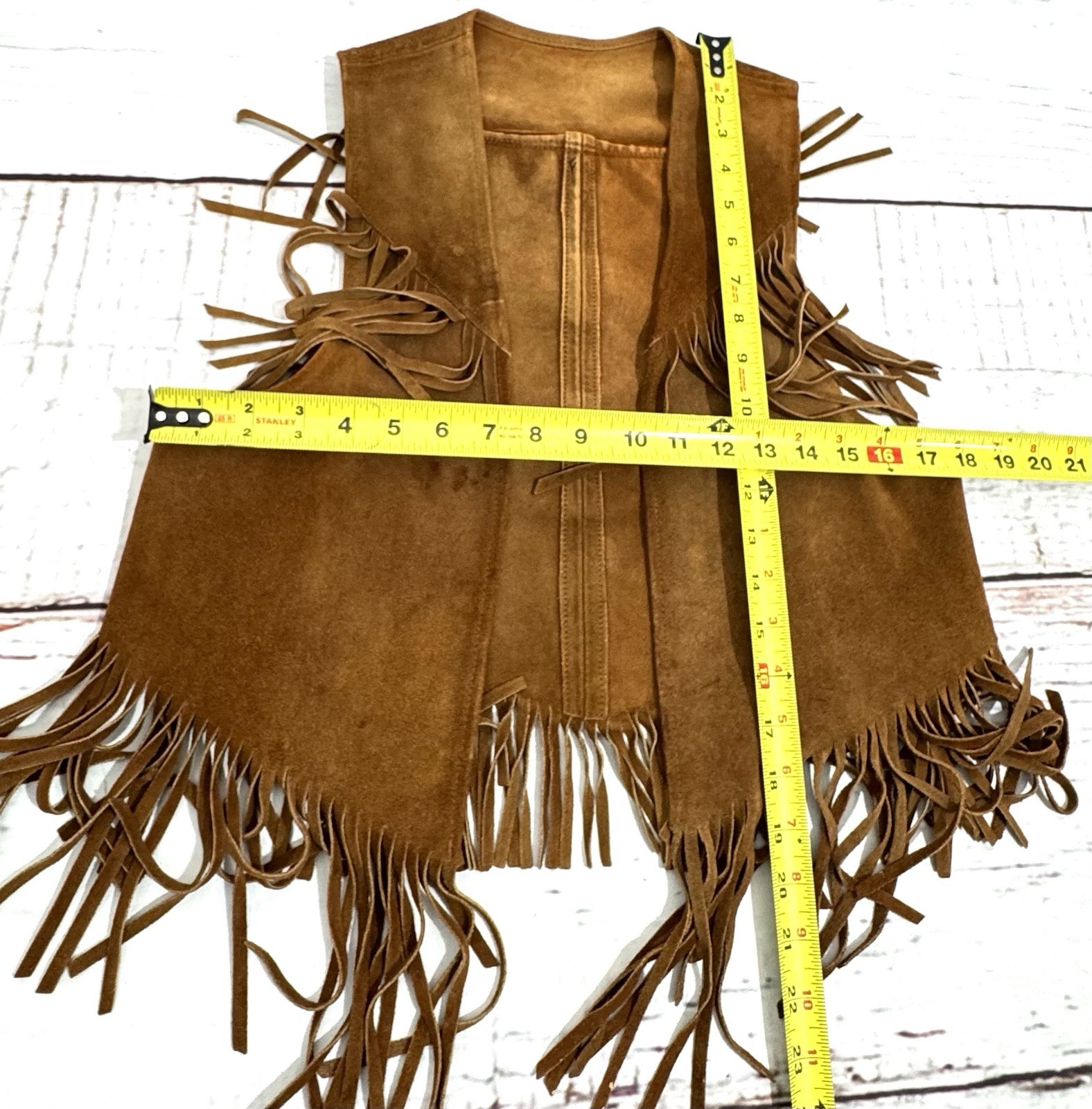 Suede Leather Vest Fringe Western Hippie motorcycle costume vintage native