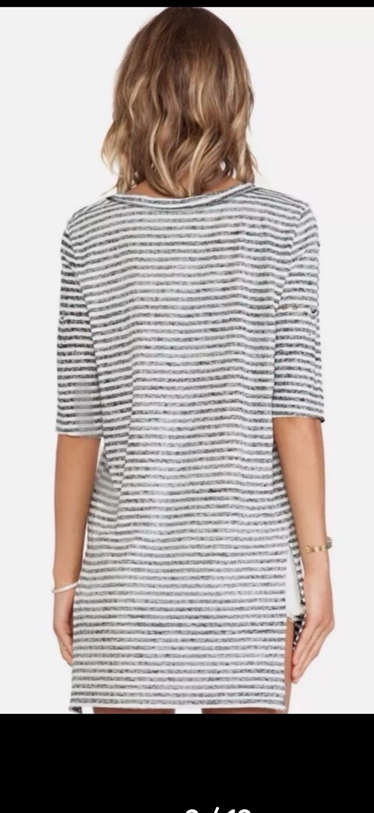 VTG We The Free USA Oversize T-Shirt Striped Distressed Cotton Women L/G