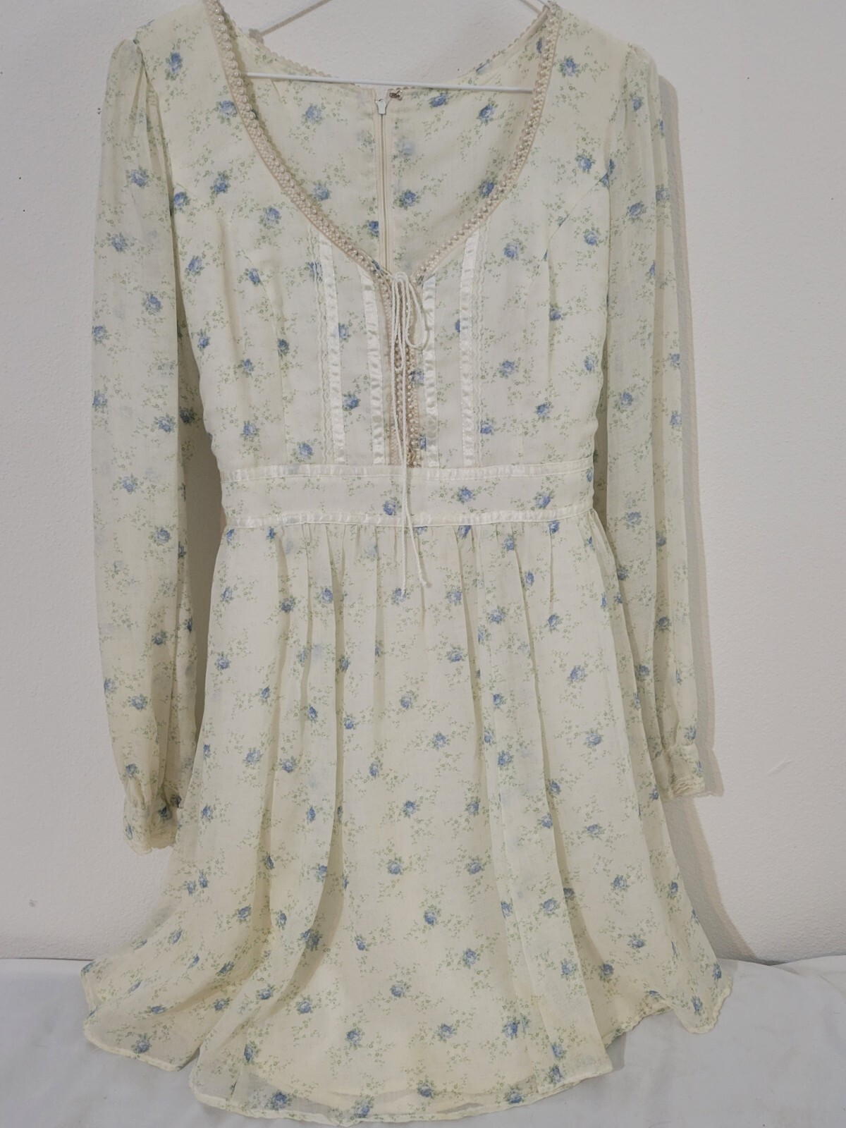 Vintage Floral Midi Fit & Flare Prairie Cottage Dress Full Circle Skirt Sz. 7/8