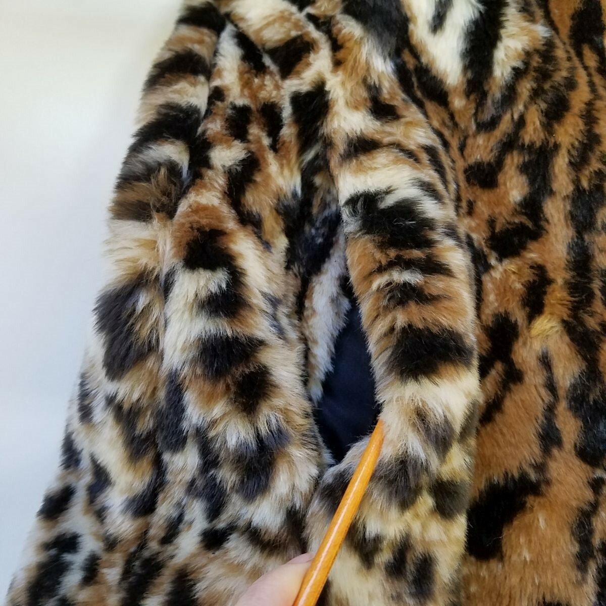 Womens Faux Tiger Fur Swing Coat Monterey Fashions Size S