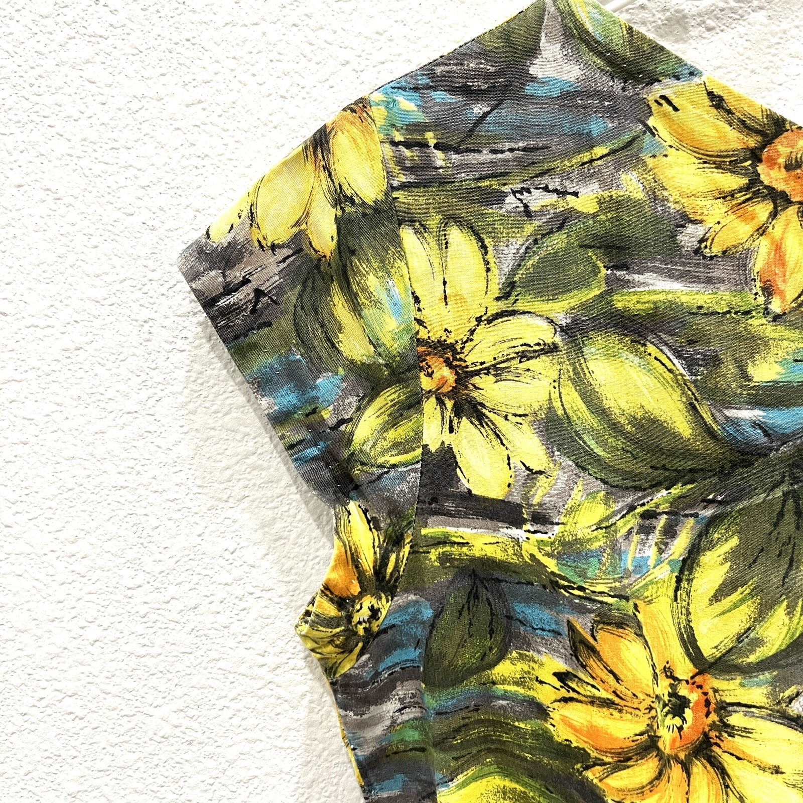 Vintage Handmade Hawaiian Floral Sundress Retro 50s-60s Rockabilly Tiki Pinup S
