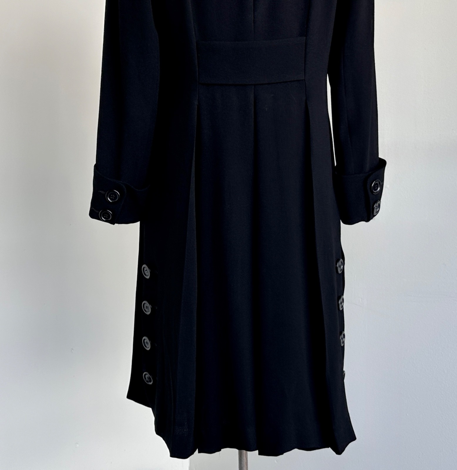 Zelda Black Gothic Duster Coat Medium 6 Vintage Womens Goth A Line Duster Coat