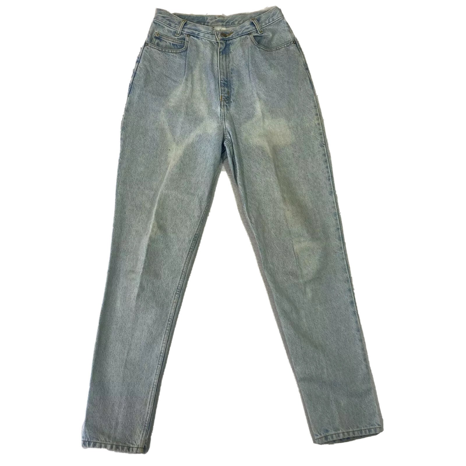 Womens Vintage Jeans High Rise Distressed Dungarees 90s Bleach Stained 10 29×32