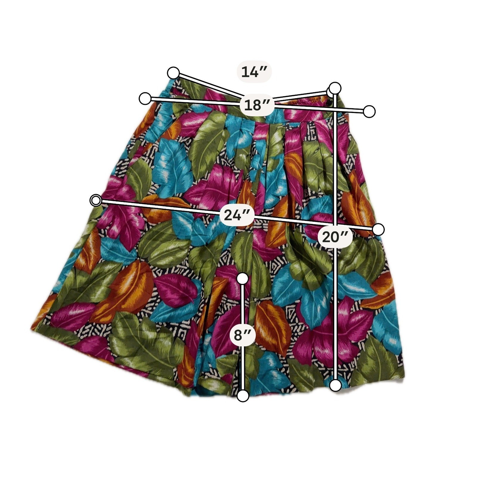 Vintage 90s Cristin Stevens Floral Shorts Bright Tropical Print Elastic Large