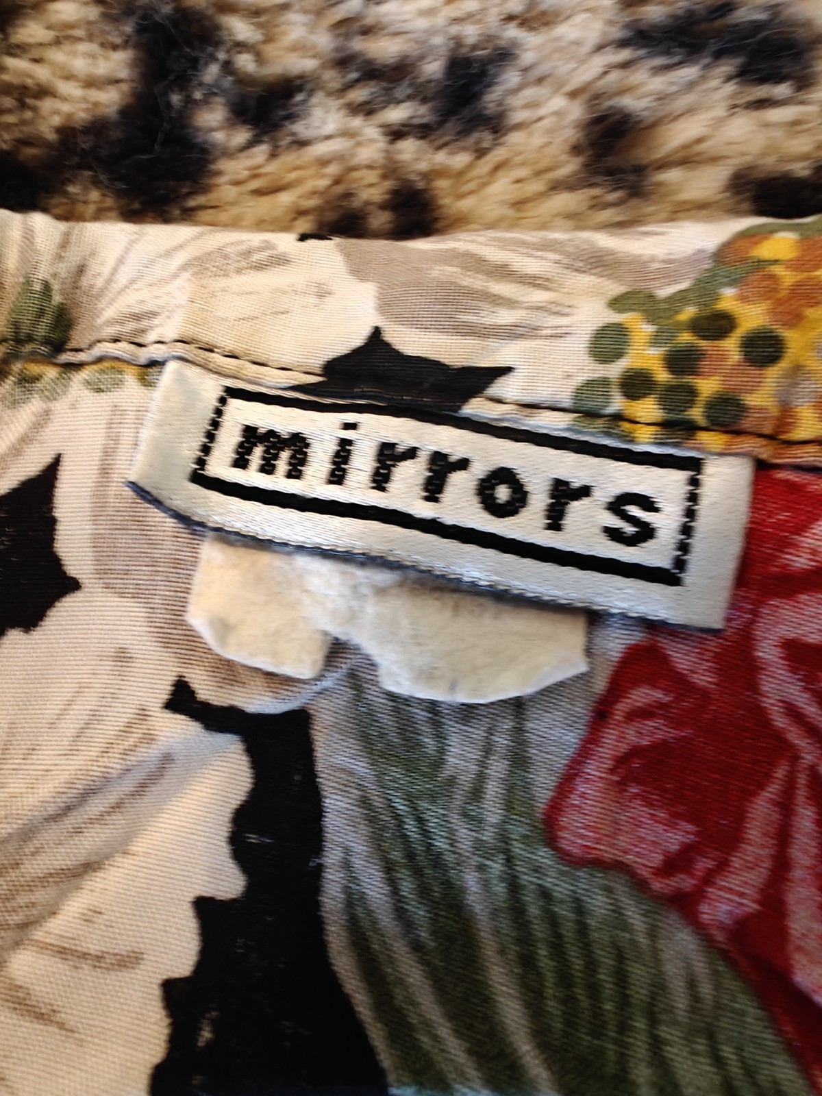 Vtg 80s 90s Floral Red Black White Button Up Short Sleeve Top Pulp Fiction Indie
