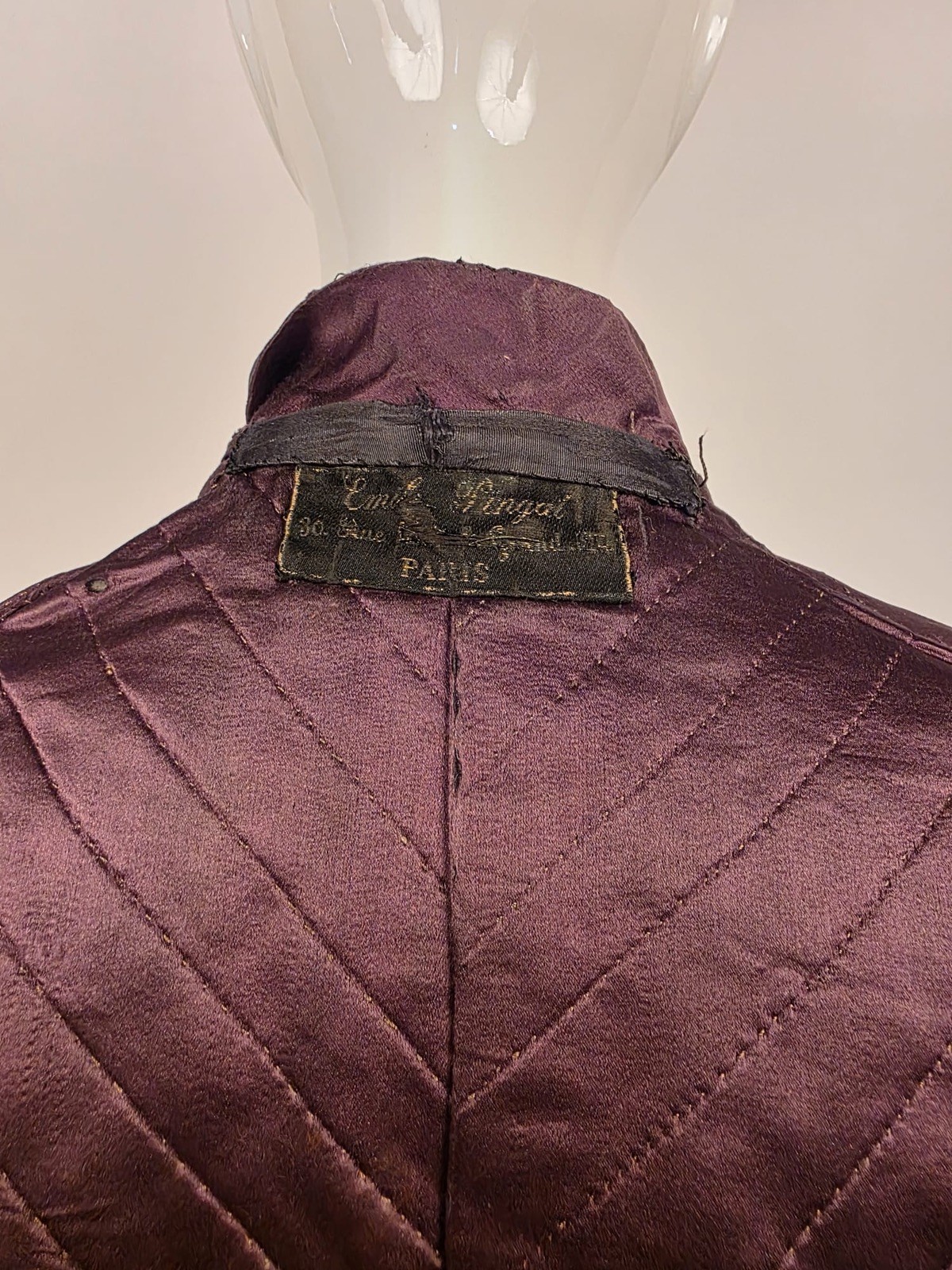 VICTORIAN FRENCH COUTURE EMILE PINGAT DEEP GRAPE DOLMAN CAPE W JET BEADING