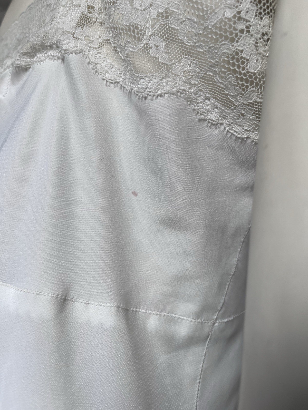Vintage Slip Dress Gown Lace Floral Embroidery Cream Classic 60s Glamour Size 36