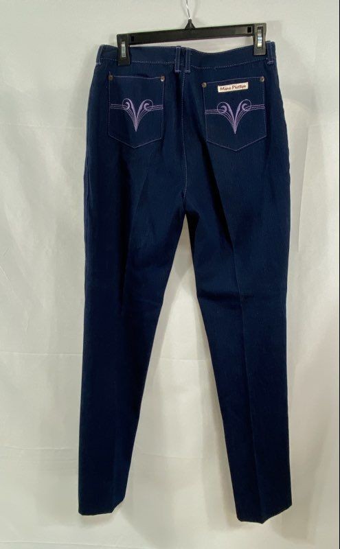 Vintage 90s Marc Phillipe Women’s Dark Wash Bootcut Purple Stitch Jeans Sz 13/14