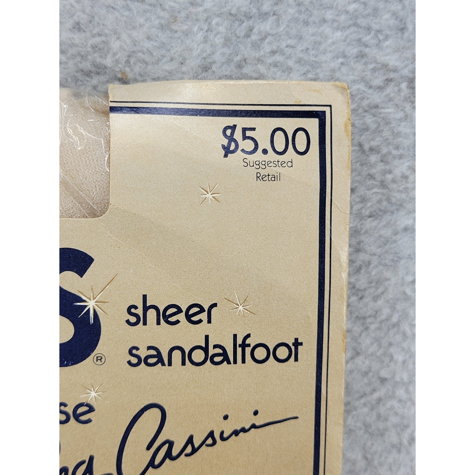 Vintage Hanes Oleg Cassini Stardust Sheer Pantyhose Champagne Size B 1983 USA
