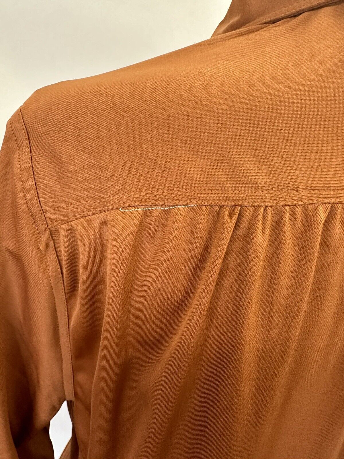 VTG 70s ALBEE brand Shirt WOMENS 16 Long Sleeve Rust Brown Button Front Blouse