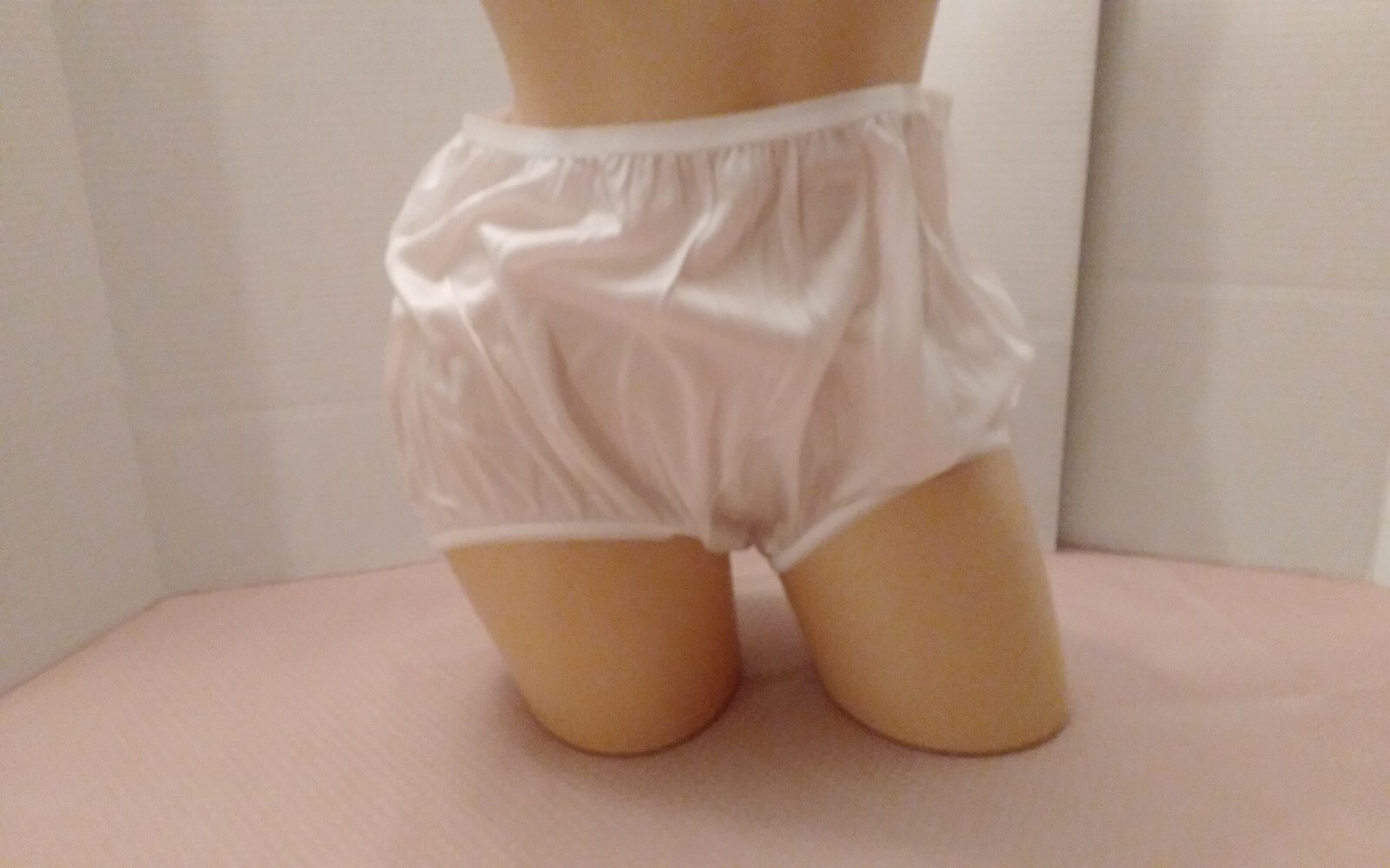 Panties Granny Silky Satiny 100% Nylon Brief 8XL Underscore White Knicker