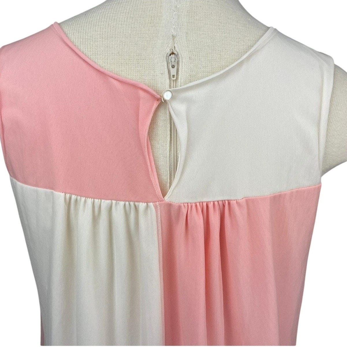 Vintage Womens (M) 60s Chiffon Overlay Mini Nightgown Nylon Mod SEAMPRUFE USA