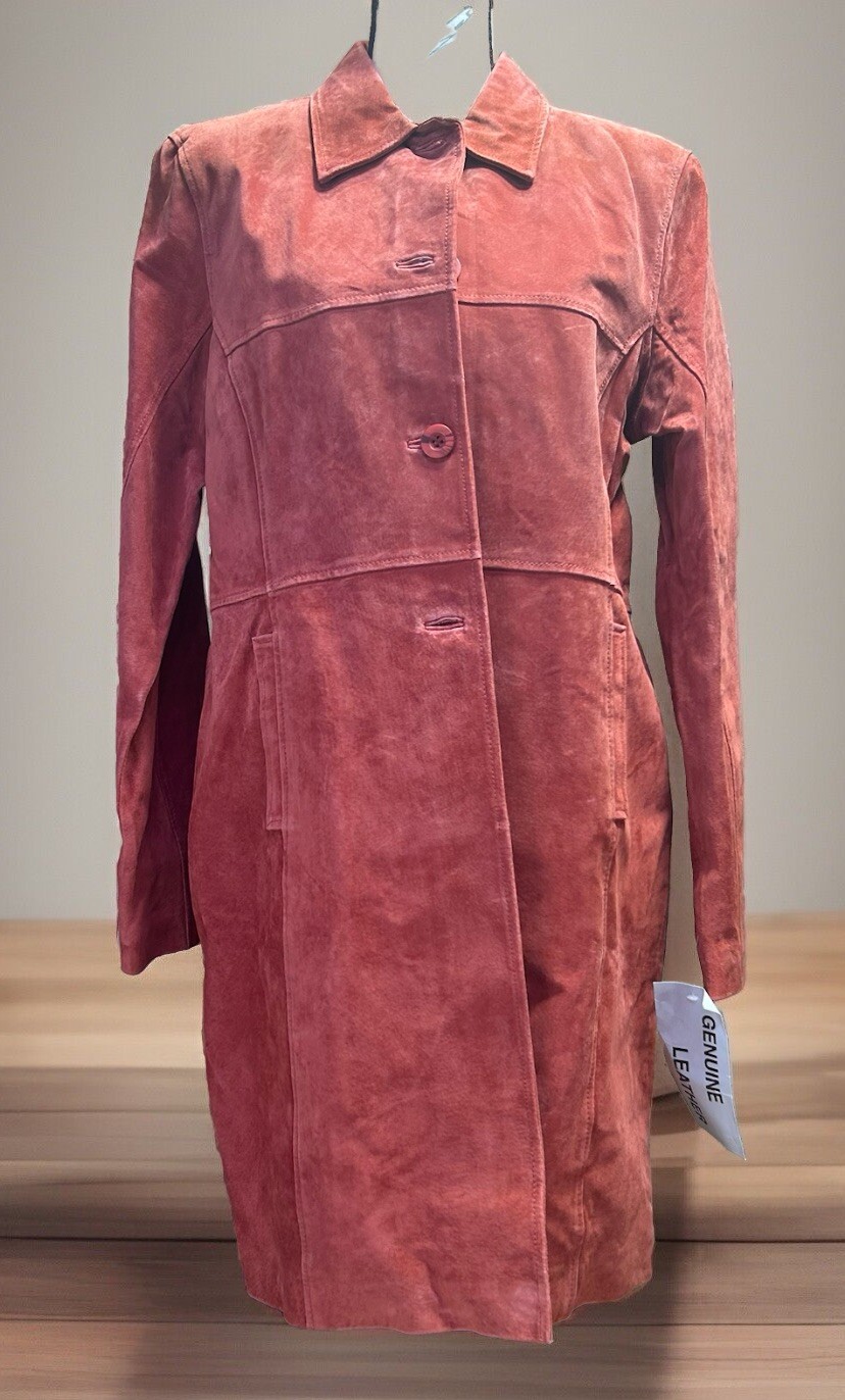 VTG J.G. Hook Deadstock Rust Leather Jacket Lined Long Sleeves Size Large NWT