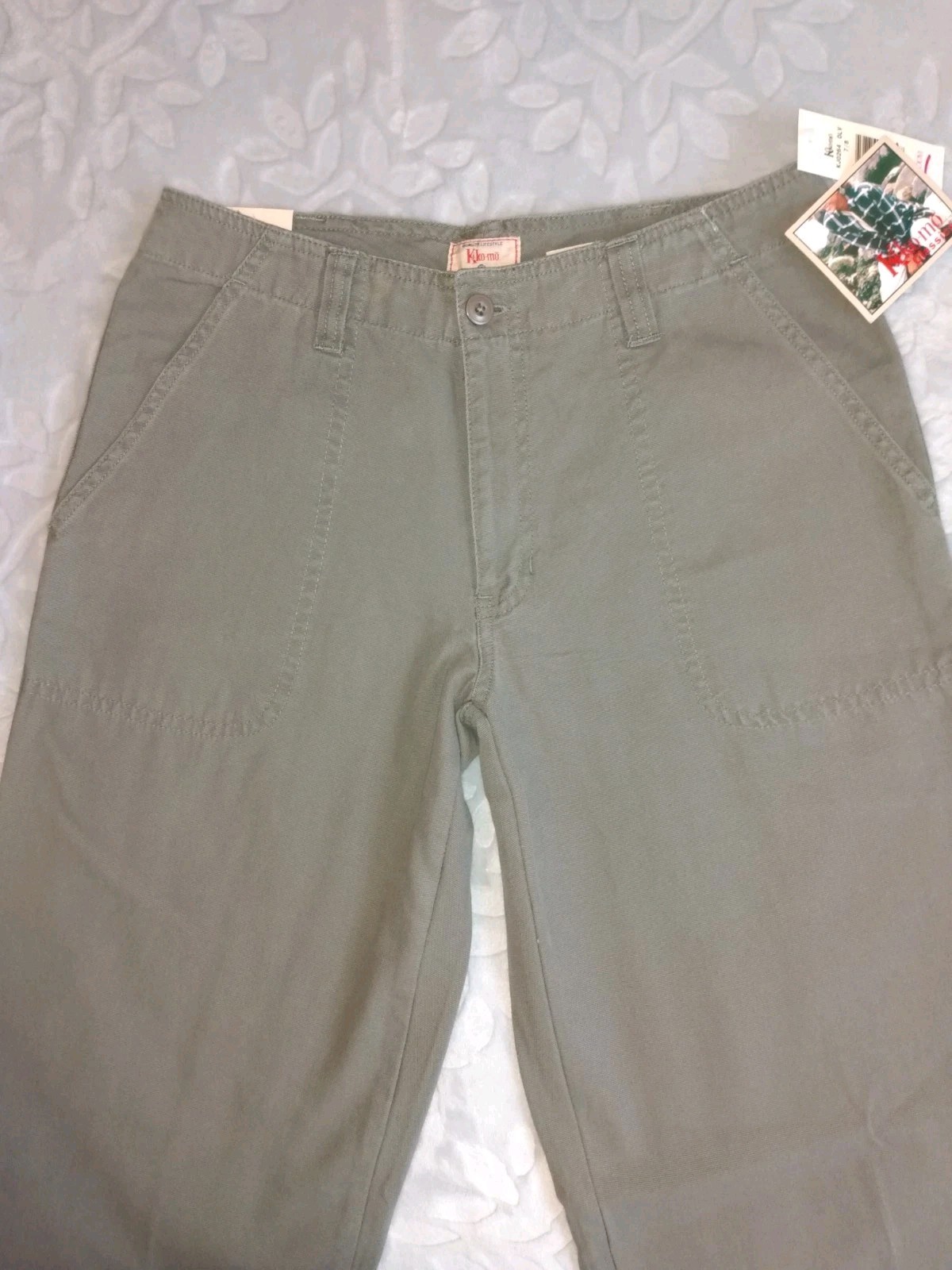NOS KIKO-MO Classics Women’s 7/8 Olive Utility Denim Pants/Jeans 32×31. Flaw Y2K