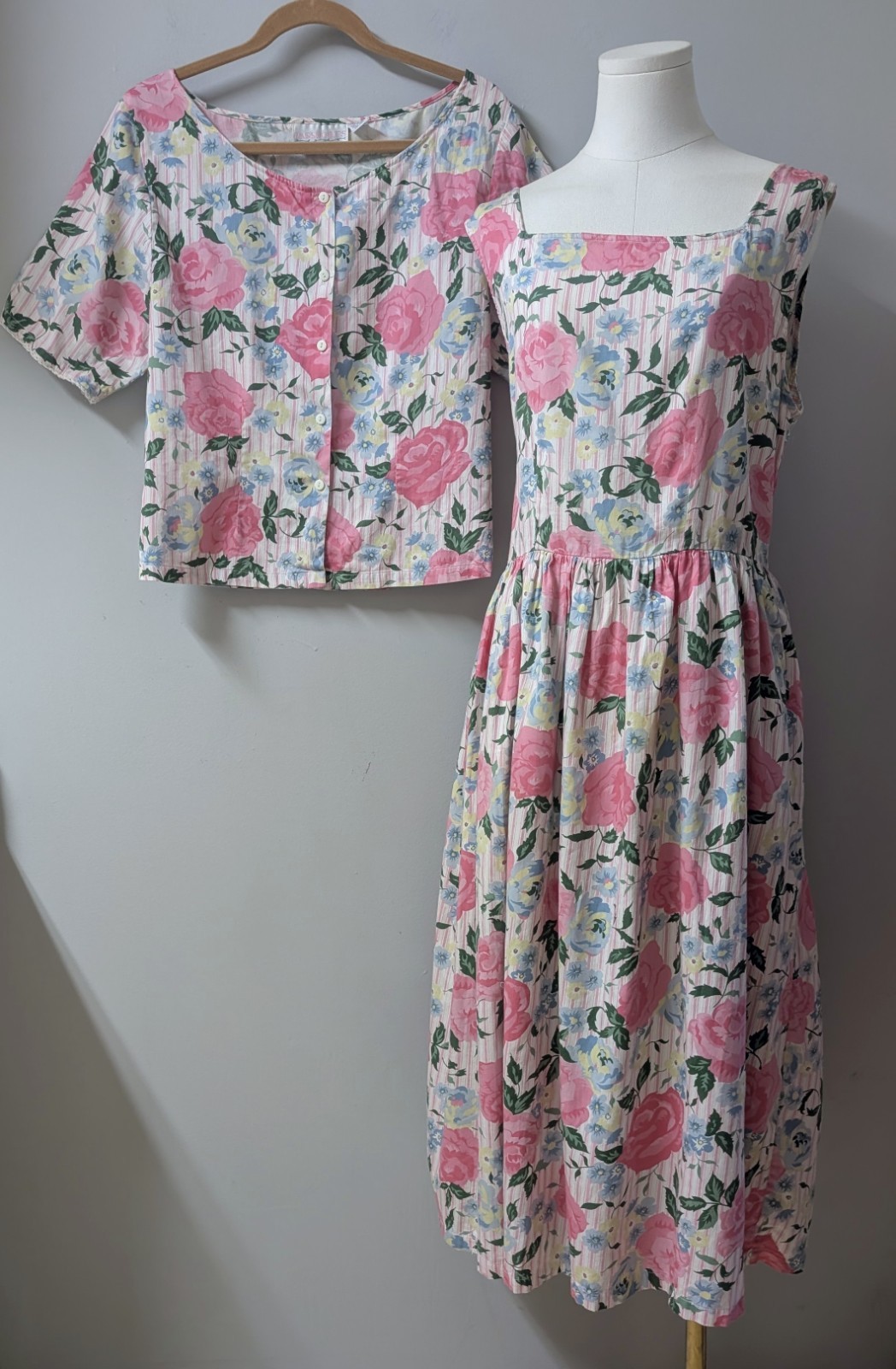 Vintage 90’s Passports Pier 1 Imports Cottagecore Dress & Blouse Set M/L