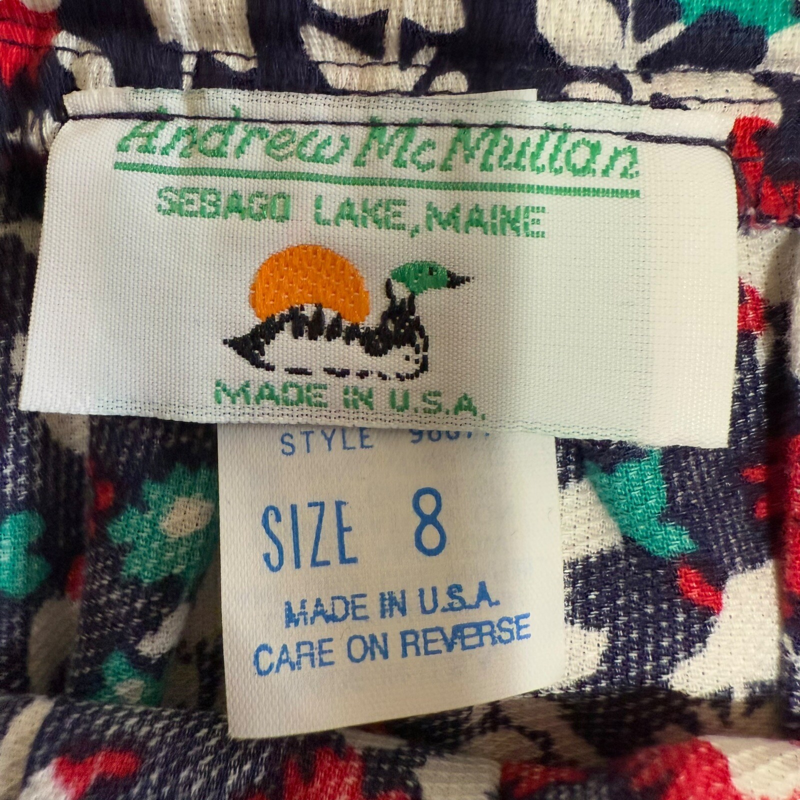 Vtg 80s Skirt Andrew McMullan A-line Floral Cottagecore Feminine Boho Sz 8 USA