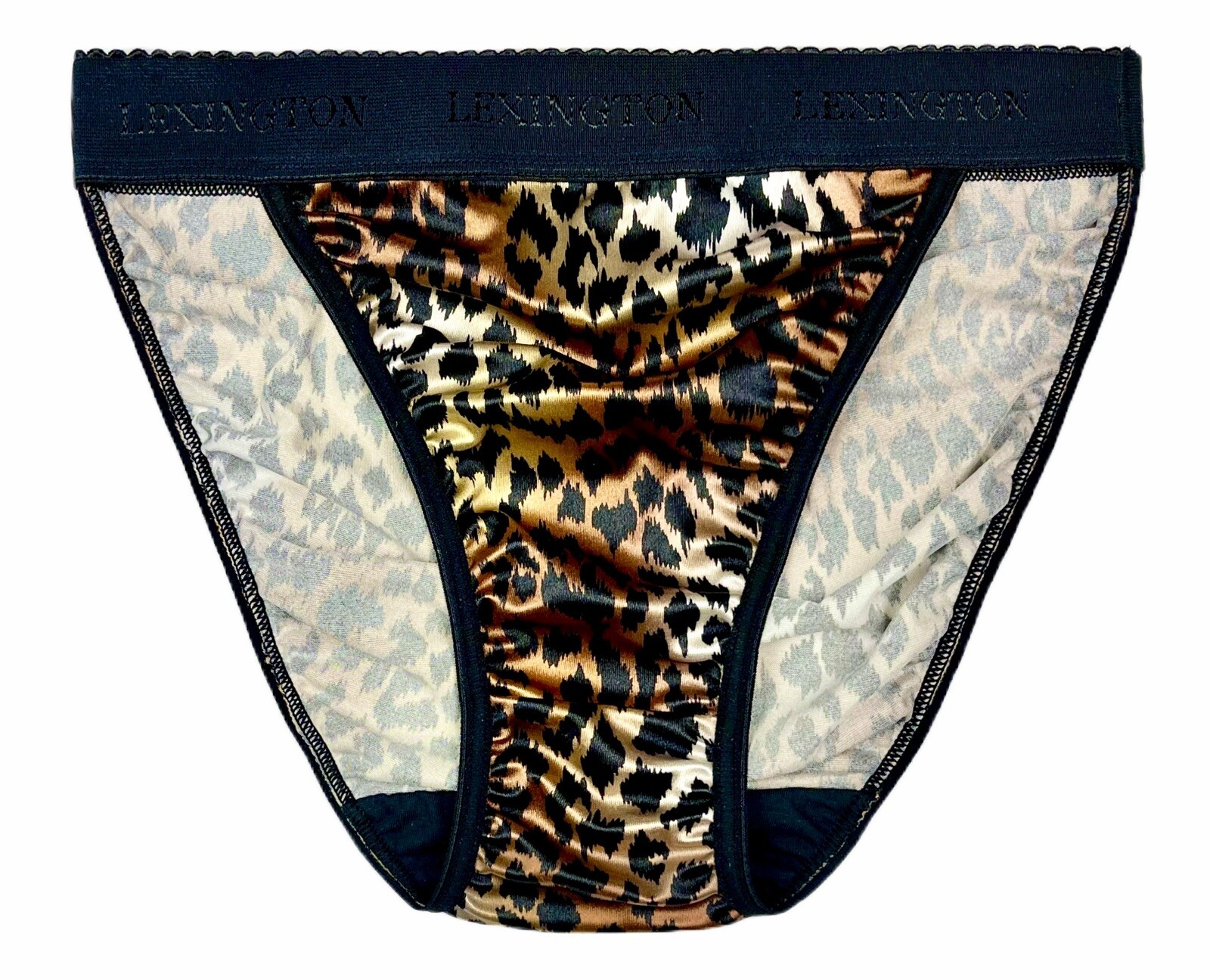 Rio Satin Panty Wide Waistband Leopard Print XL