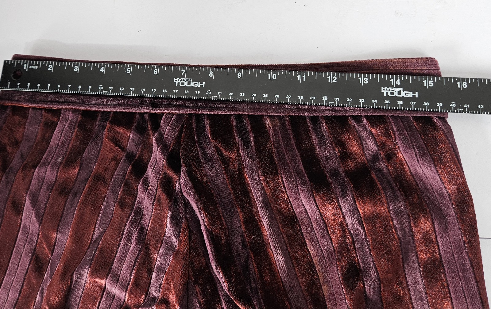 VTG 60S Red&Purple Strip Velvet Carpet Bag FLARED PANTS Bell Bottom Hippy 13/14