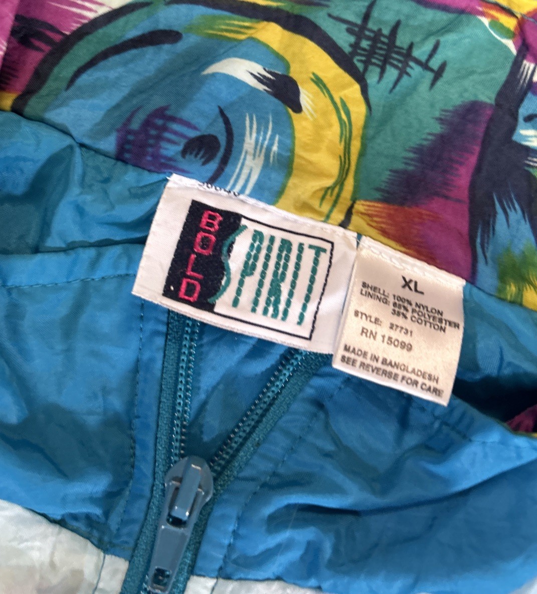 Retro Track Suit 80s 90s Women’s X LARGE Nylon Bolo Spirit Athletic COLORBLOCK