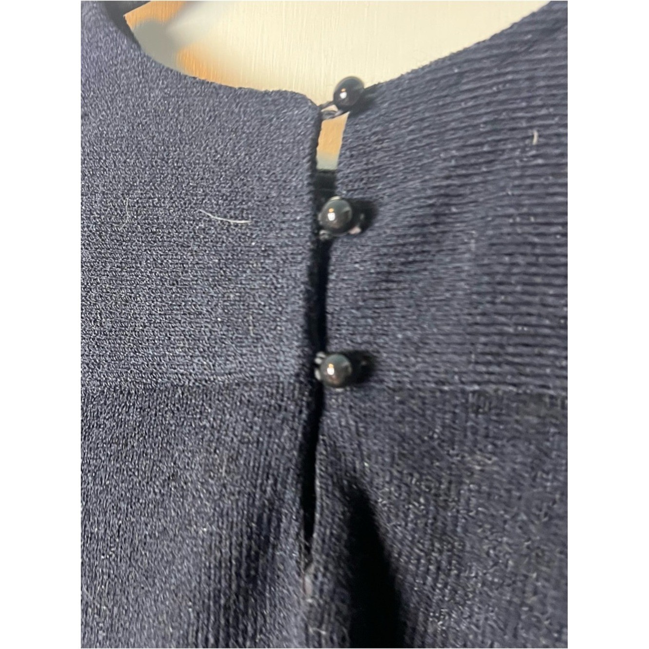 VTG 80s Neil’s Apparel Black Knit Short Sleeve Sweater Top Contrast Trim Sz M