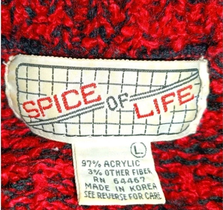 Vintage 80s Spice of Life Red Fuzzy Chunky Long Sleeve Knitted Sweater Size L