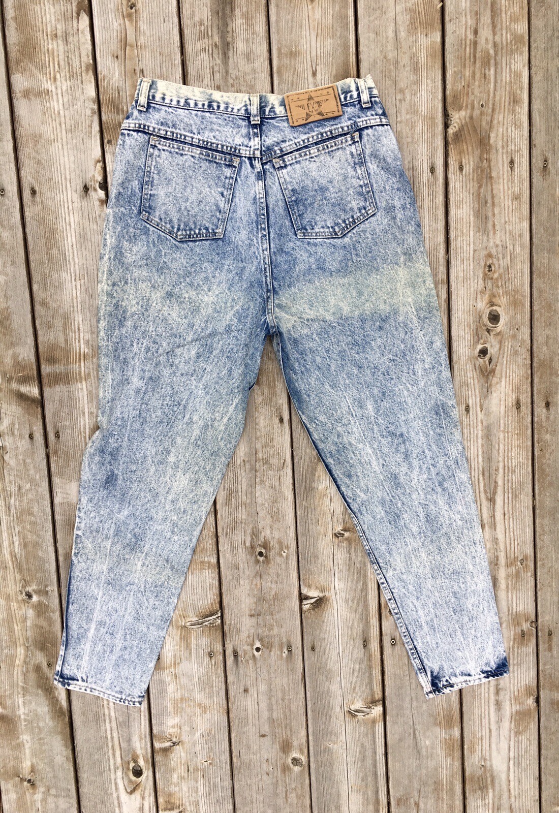 VINTAGE No Excuses Jeans Gear Blue High Waisted Acid Wash Distressed 32 X 28
