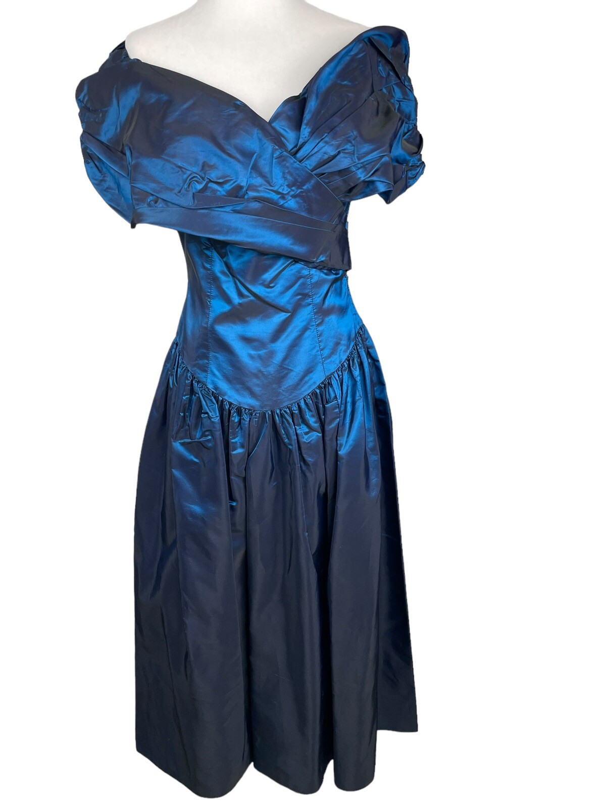 Alfredo Angelo Dress 4 Off Shoulder Iridescent Taffeta Prom Wedding Cocktail