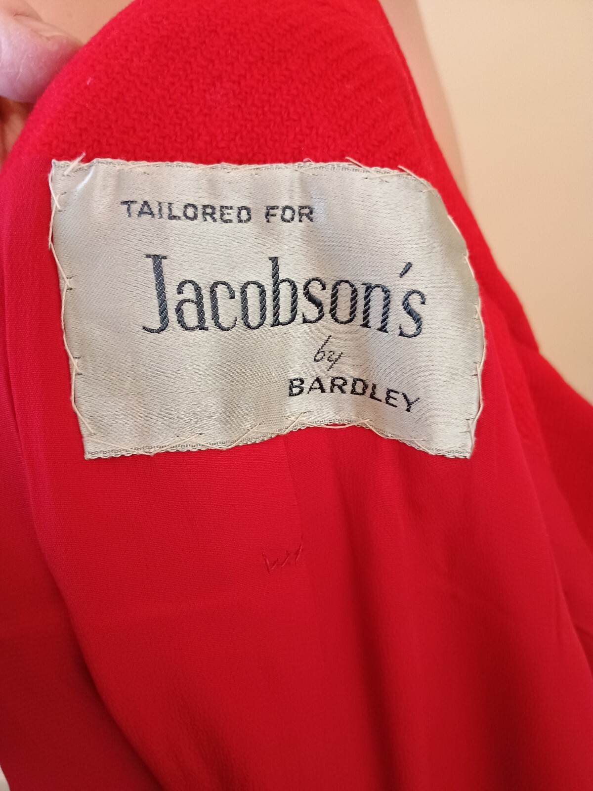 Vintage 1960’s Jacobson’s By Bardley Red Wool Skirt Suit Small