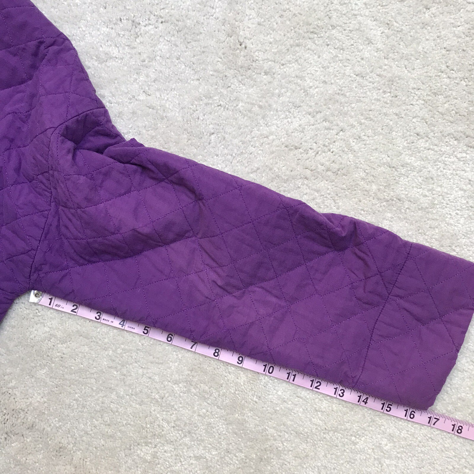Vintage Laura Ashley Carno Wales Quilted Purple Chore Jacket Coat US 12 UK 14