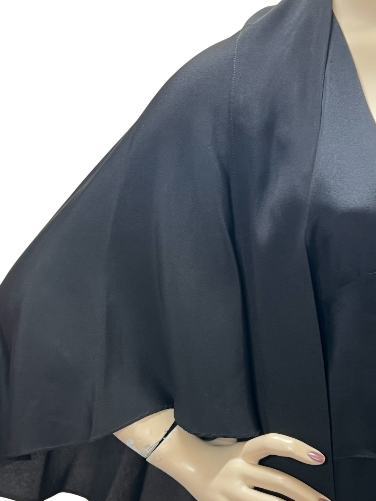 FABULOUS Vtg 20s 2 Pc Dress + Cape Sz S-M Black Rayon Chemise + Long Jacket EUC