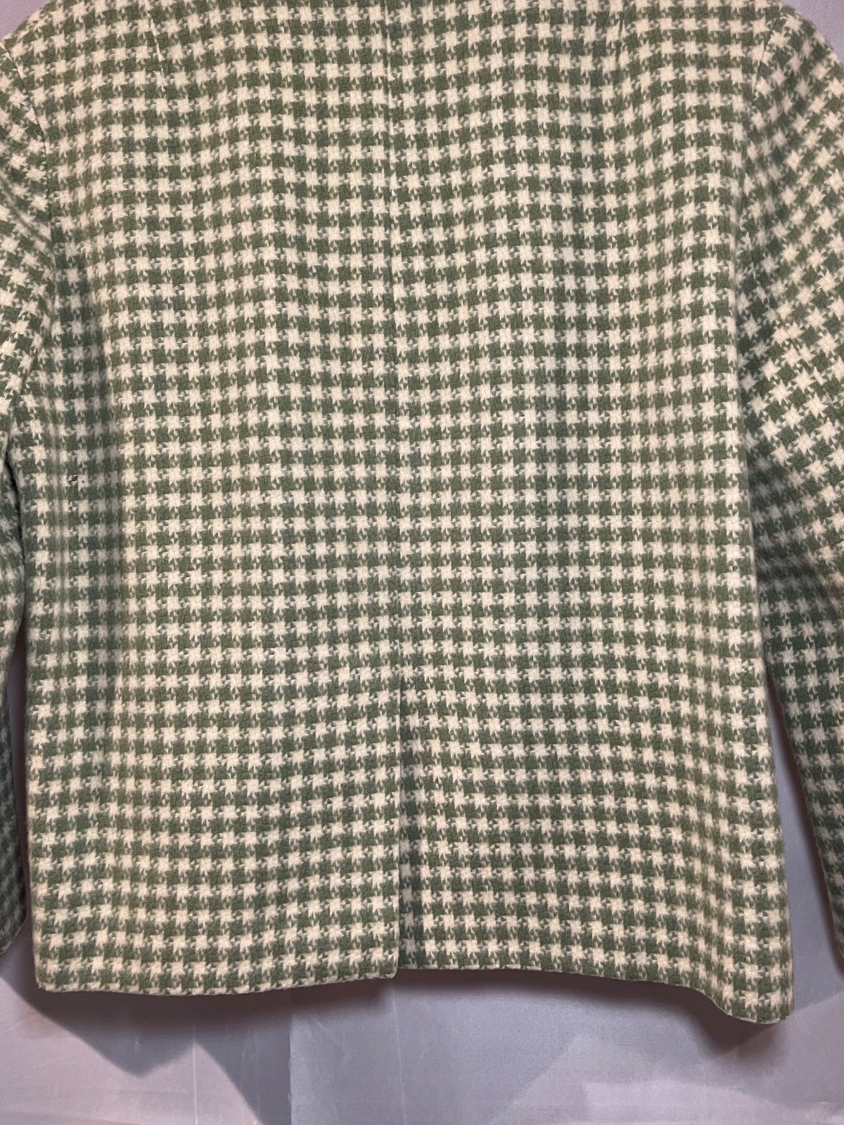 Vintage Vogue Special Design Green and Cream Checkered Jacket