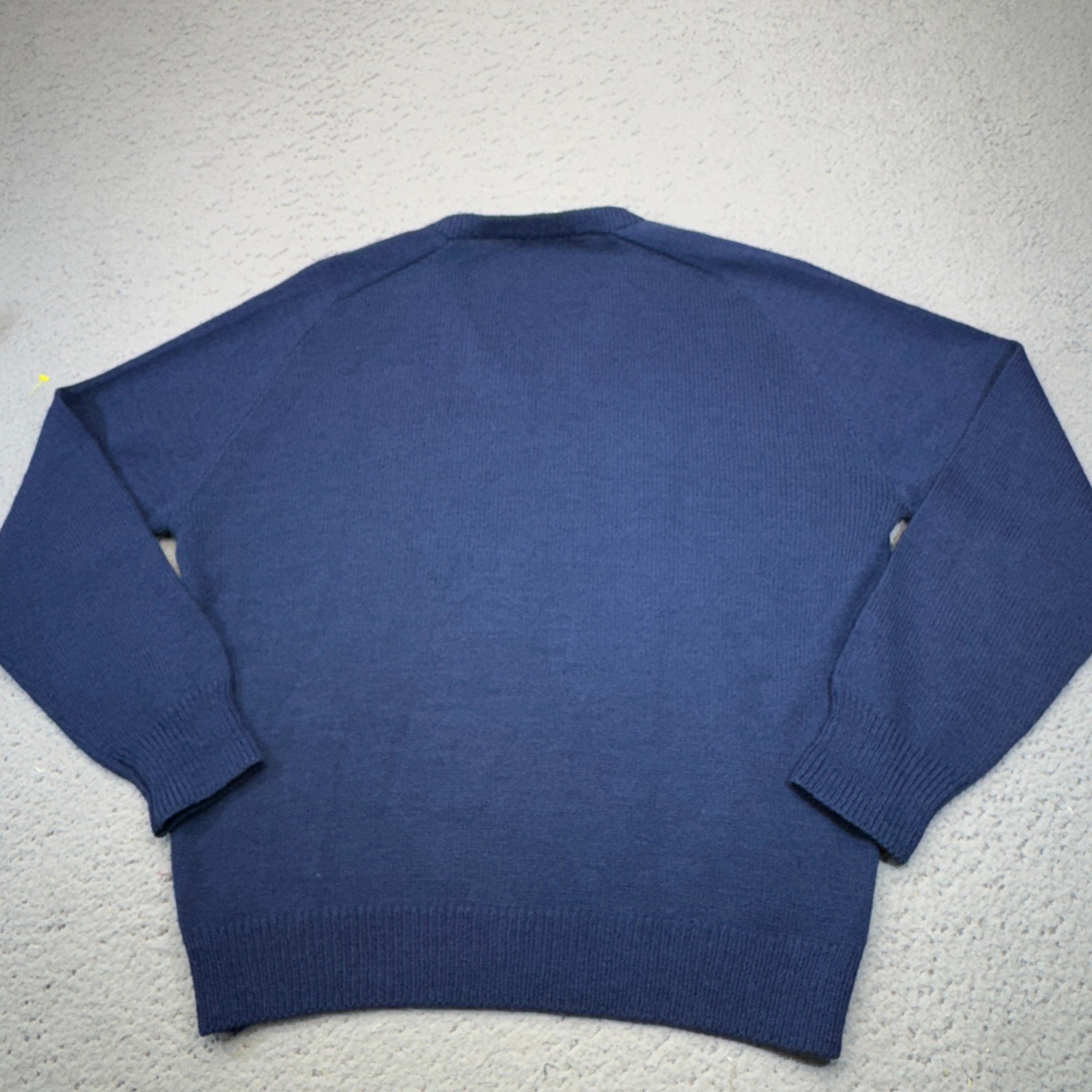 Vintage St John Santana Knit Sweater Womens 12 Blue V Neck Raglan Pullover