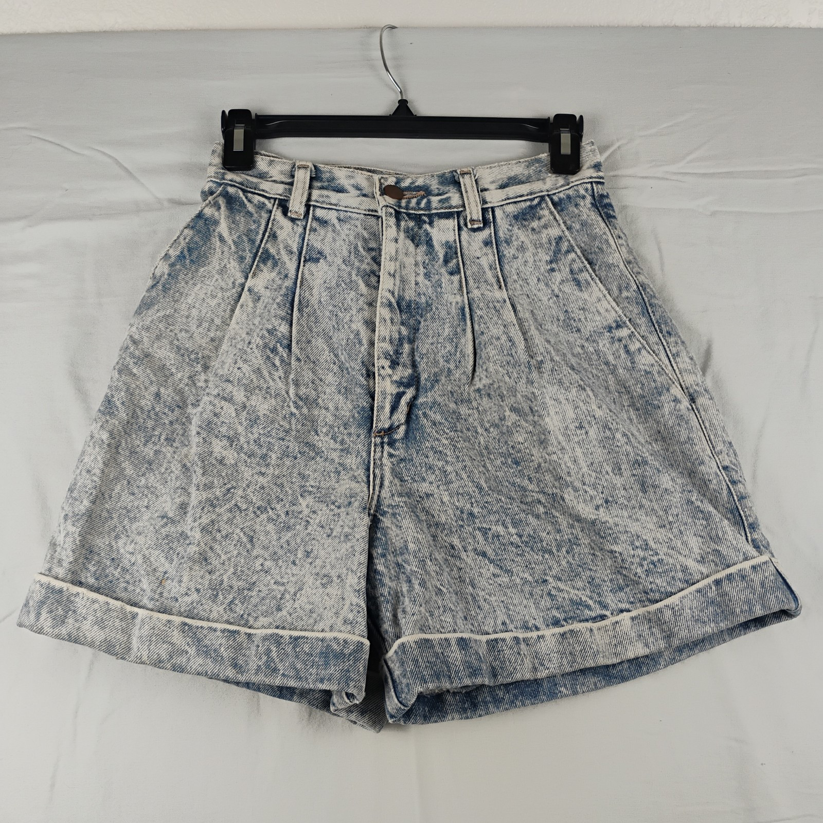 Sun Valley 80s Vntg 25″ High Waist Denim Acid Wash Mom Jean Shorts Sz 9 USA Made