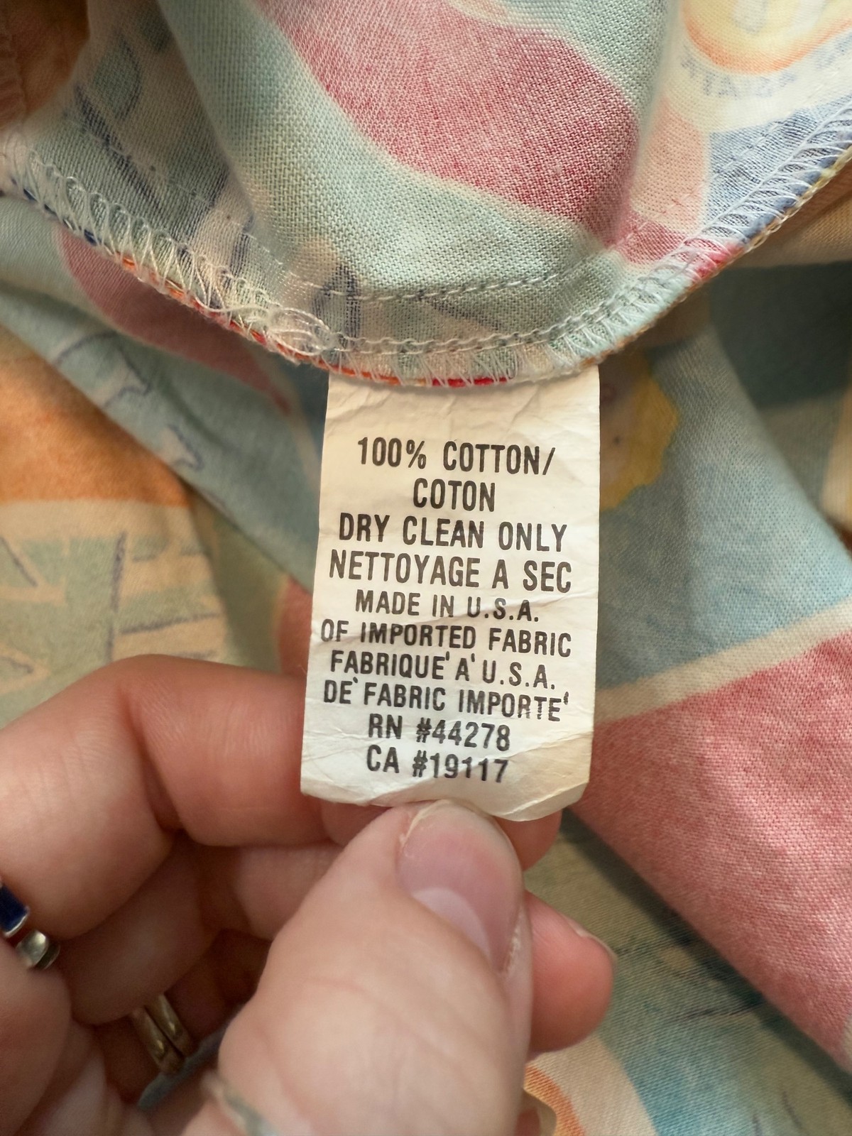 Vtg Marisa Christina II Travel Shirt & Skirt Cotton Set 1X Suit Cruise Beach