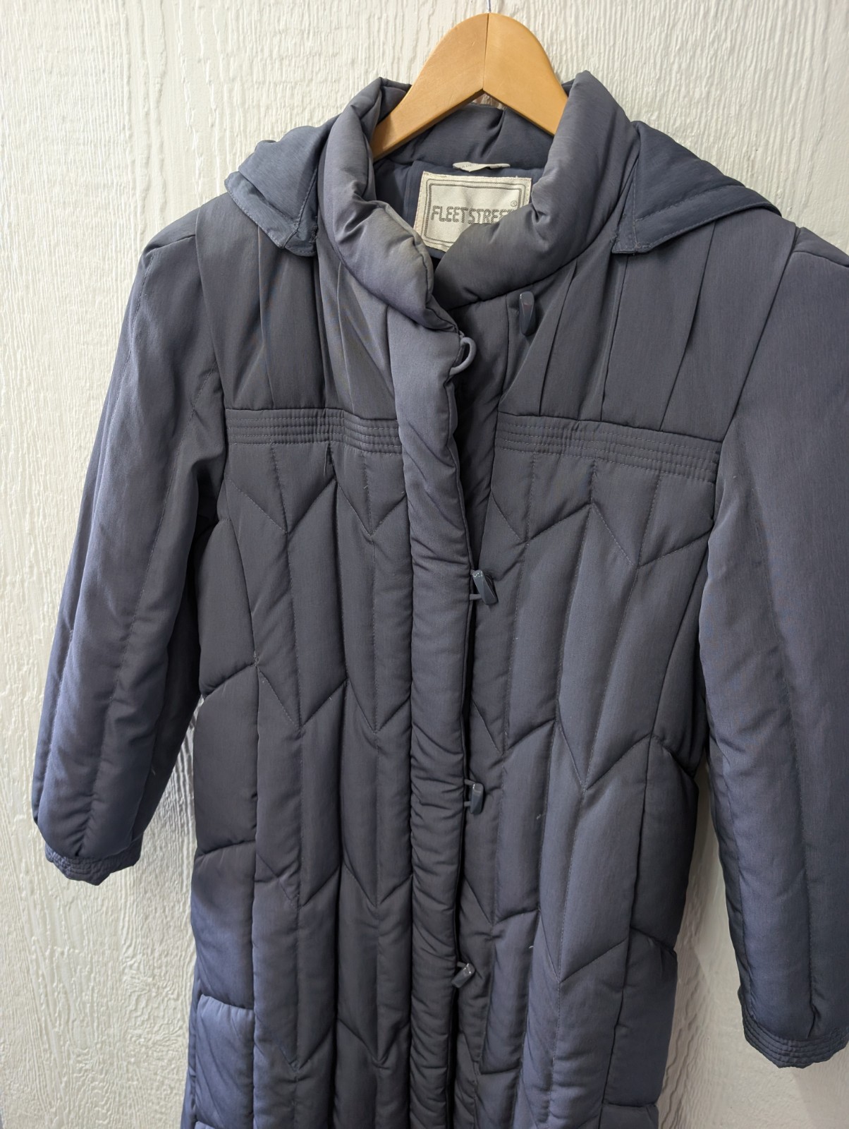 Vintage Fleet Street Down Feather Quilted Coat Long Coat Retro Cozy Size 10