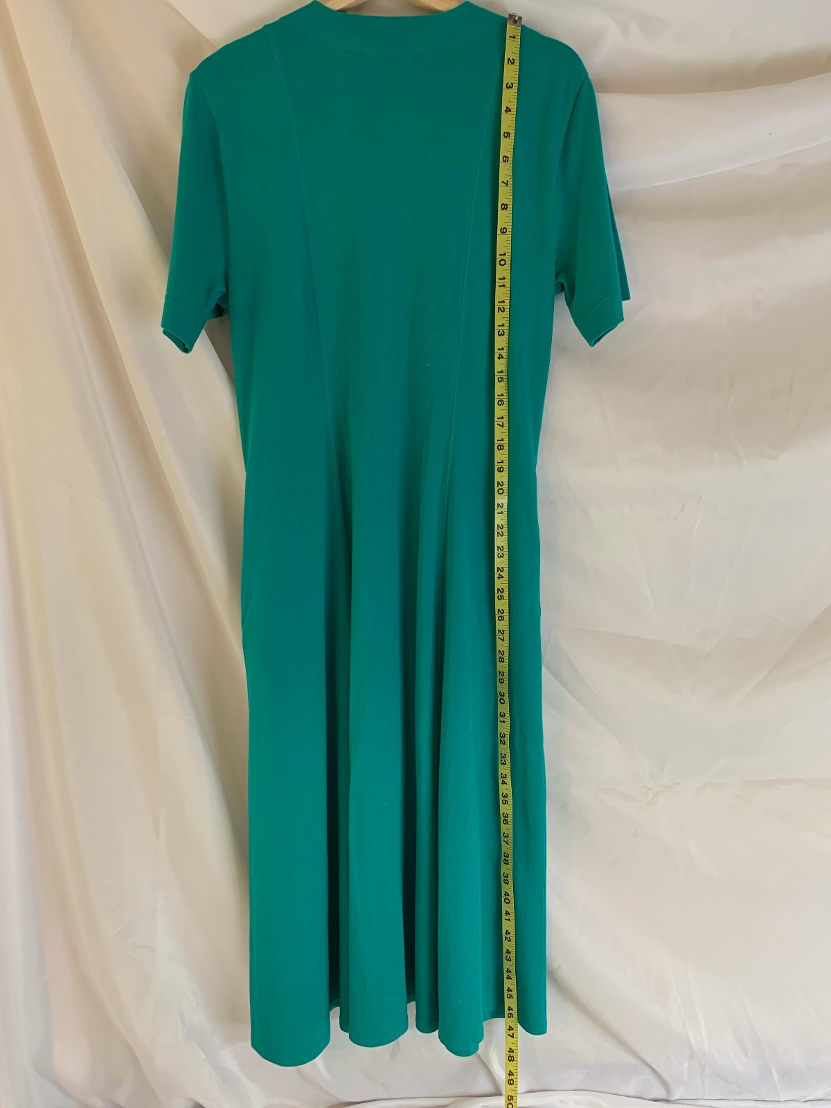 Vintage Liz Claiborne Cotton Shirt Dress Pockets Green Misses Size Med 10-12
