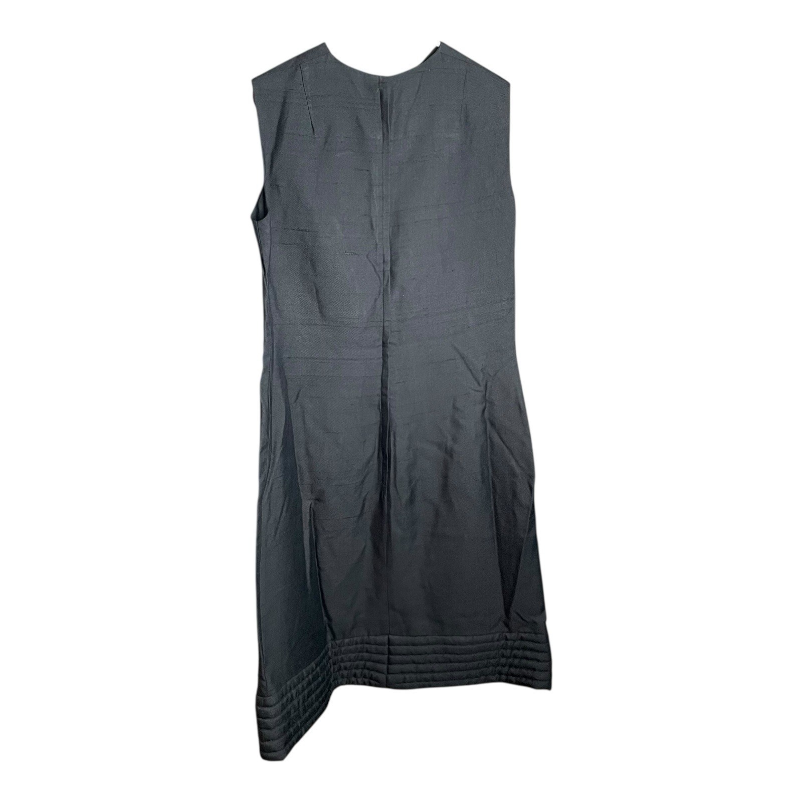 Vintage Bonwit Teller Dress Sleeveless 1960s Zip Sheath Knee Length Black S-M
