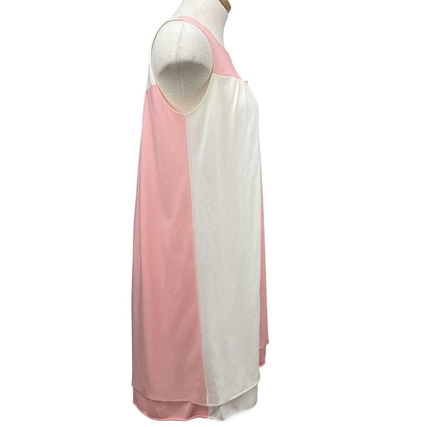 Vintage Womens (M) 60s Chiffon Overlay Mini Nightgown Nylon Mod SEAMPRUFE USA