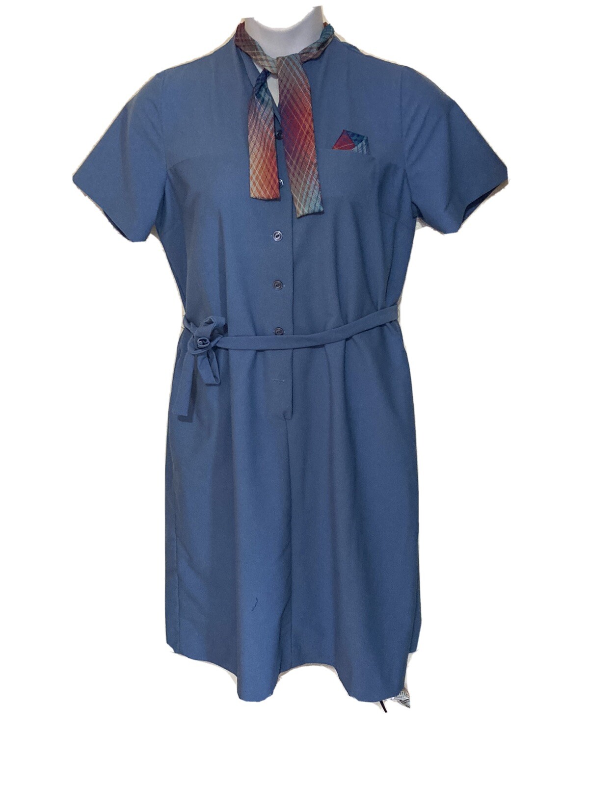 Nancy Frock Vintage Blue Buttonup Day Dress 18.5 16w ?? j133
