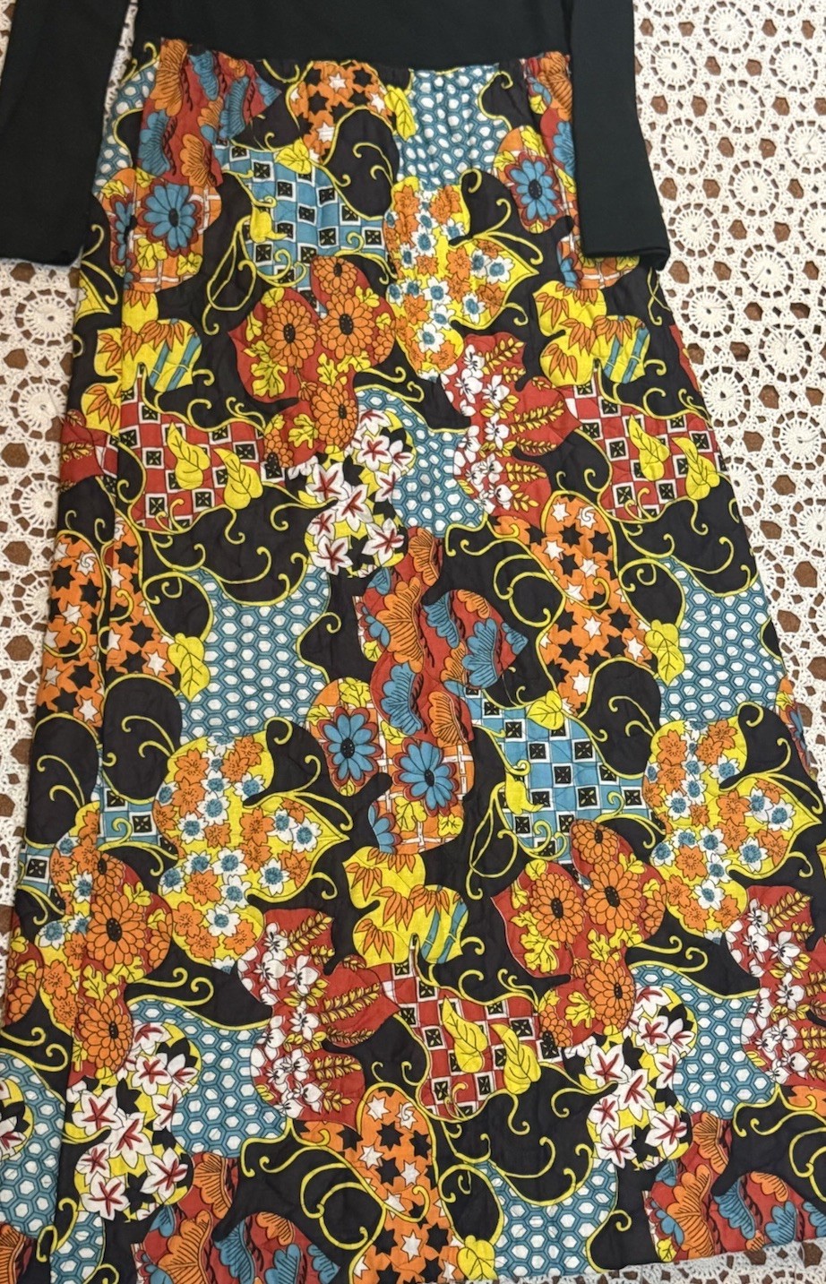 Vintage 60s 70s long sleeve hostess maxi dress Floral Go Go Hippie Boho As Is