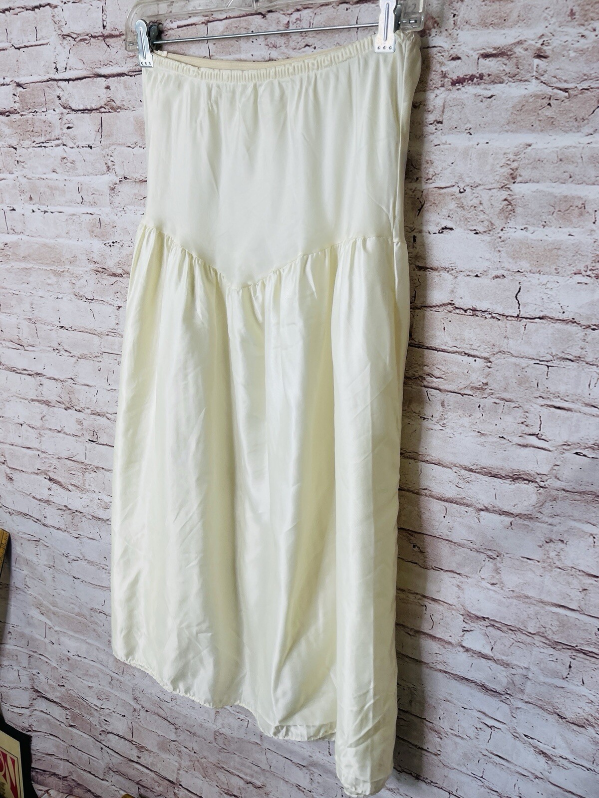 Vintage Half Slip Ivory Boho Western Princess Style Lingerie Satin Nylon Sz M