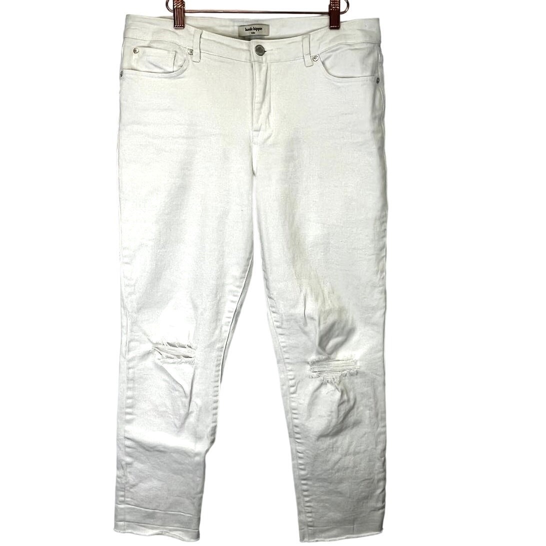 Haute Hippie Tribe White Distressed 5 Pocket Jeans SZ 12