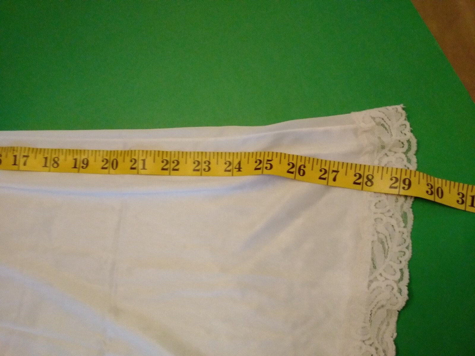 Vintage Full Slip Dress Chemise European SZ S-M Cream Ivory w/ Lace Trim