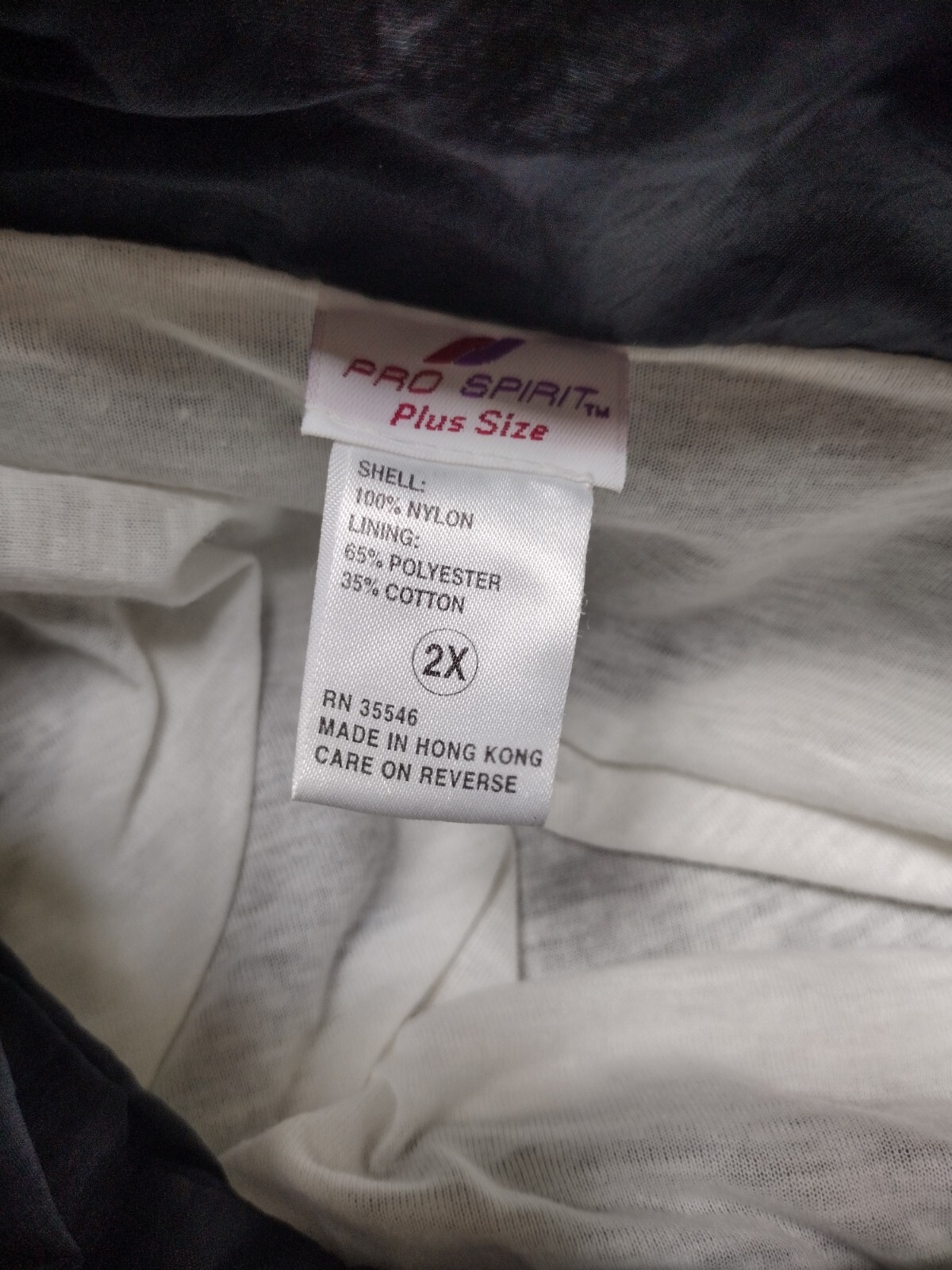 Vintage 2X Pro Spirit 90s Windbreaker Nylon Black White Print Womens Plus Comfy