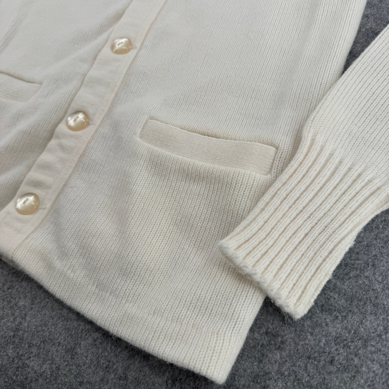 Vintage Bristol Products FHA HERO Letterman Cardigan Sweater Cream Red Size 40